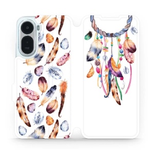Flip pouzdro na mobil Xiaomi Redmi A7 Pro - Mobiwear M003S, lapač a barevná pírka