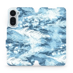 Flip pouzdro na mobil Xiaomi Redmi A7 Pro - Mobiwear M058S, světle modrá horizontální pírka