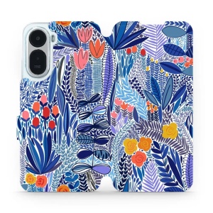 Flip pouzdro na mobil Xiaomi Redmi A7 Pro - Mobiwear MP03P, modrá květena