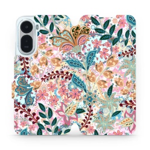 Flip pouzdro na mobil Xiaomi Redmi A7 Pro - Mobiwear MX04S, spletité kvítky a listy