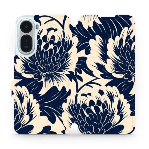 Flip pouzdro na mobil Xiaomi Redmi A7 Pro - Mobiwear VA40S, modré a béžové květy