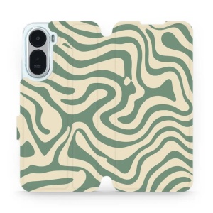 Flip pouzdro na mobil Xiaomi Redmi A7 Pro - Mobiwear VA57S, zelené a béžové zkrouceniny