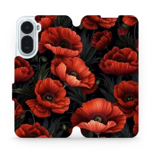 Flip pouzdro na mobil Xiaomi Redmi A7 Pro - Mobiwear VP45S, temné červené květy