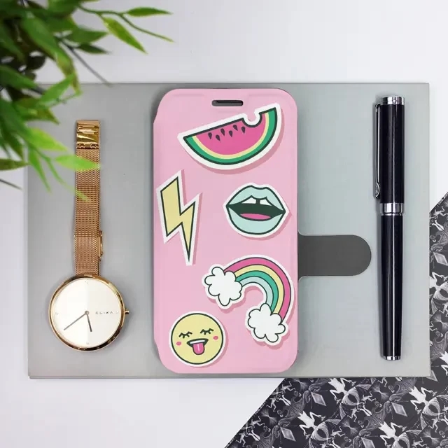 Mobiwear flip pouzdro Apple iPhone 12 Pro Max - růžové WHAT