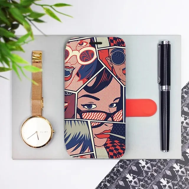 Flipové pouzdro Mobiwear - Apple iPhone 15 - VP18P Komiks
