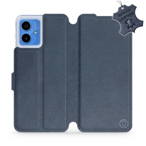 Kožené flip pouzdro Mobiwear - Motorola Moto G14 - Modré