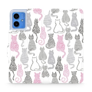 Flipové pouzdro Mobiwear - Motorola Moto G14 - MX01S Kočičí zádíčka