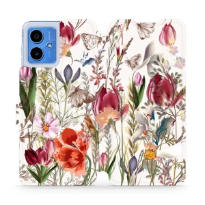 Flipové pouzdro Mobiwear - Motorola Moto G14 - MP01S Rozkvetlá louka