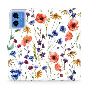 Flipové pouzdro Mobiwear - Motorola Moto G14 - MP04S Luční kvítí