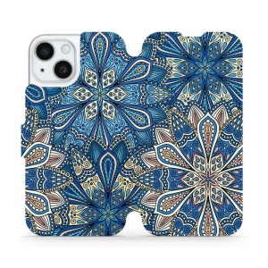 Flipové pouzdro Mobiwear - Apple iPhone 15 - V108P Modré mandala květy