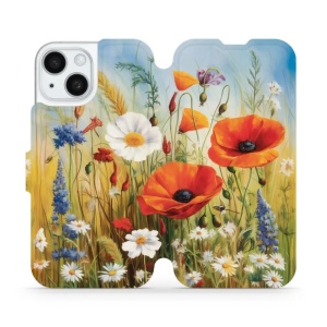 Flipové pouzdro Mobiwear - Apple iPhone 15 - VP43S Letní louka