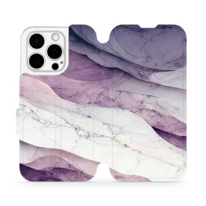 Flipové pouzdro Mobiwear - Apple iPhone 15 Pro - VP31S Bílý a fialový mramor