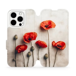 Flipové pouzdro Mobiwear - Apple iPhone 15 Pro - VP42S Vlčí máky