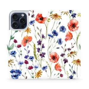 Flipové pouzdro Mobiwear - Apple iPhone 15 Pro Max - MP04S Luční kvítí