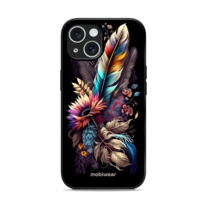 Lesklý kryt Mobiwear Glossy - Apple iPhone 15 - G011G Kytice s pírkem