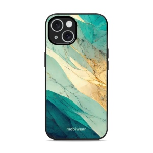 Lesklý kryt Mobiwear Glossy - Apple iPhone 15 - G024G - Zlatavý a zelenkavý mramor