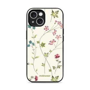 Lesklý kryt Mobiwear Glossy - Apple iPhone 15 - G035G - Tenké rostlinky s květy