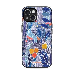 Lesklý kryt Mobiwear Glossy - Apple iPhone 15 - G037G - Modrá květena