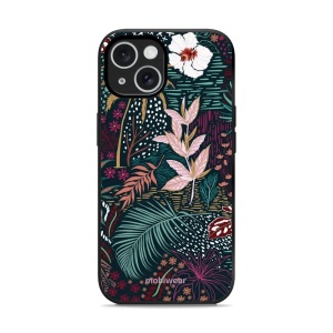 Lesklý kryt Mobiwear Glossy - Apple iPhone 15 - G043G - Temná flóra