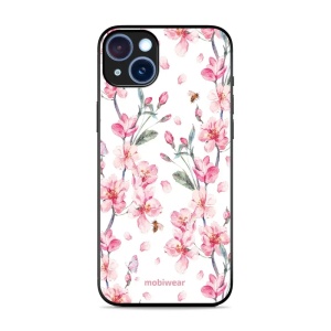 Lesklý kryt Mobiwear Glossy - Apple iPhone 15 Plus - G033G - Růžové květy