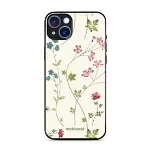 Lesklý kryt Mobiwear Glossy - Apple iPhone 15 Plus - G035G - Tenké rostlinky s květy