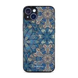 Lesklý kryt Mobiwear Glossy - Apple iPhone 15 Plus - G038G - Modré mandala květy