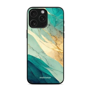 Lesklý kryt Mobiwear Glossy - Apple iPhone 15 Pro - G024G - Zlatavý a zelenkavý mramor