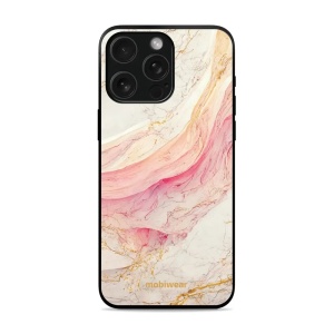 Lesklý kryt Mobiwear Glossy - Apple iPhone 15 Pro - G027G - Růžový a zlatavý mramor