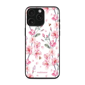 Lesklý kryt Mobiwear Glossy - Apple iPhone 15 Pro - G033G - Růžové květy