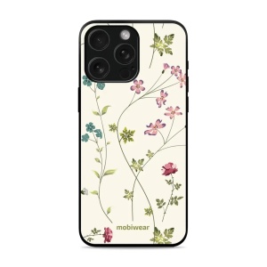 Lesklý kryt Mobiwear Glossy - Apple iPhone 15 Pro - G035G - Tenké rostlinky s květy