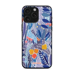 Lesklý kryt Mobiwear Glossy - Apple iPhone 15 Pro - G037G - Modrá květena