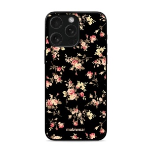 Lesklý kryt Mobiwear Glossy - Apple iPhone 15 Pro - G039G - Květy na černé