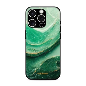 Lesklý kryt Mobiwear Glossy - Apple iPhone 15 Pro Max - G023G - Zelený mramor