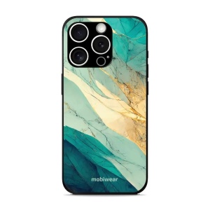 Lesklý kryt Mobiwear Glossy - Apple iPhone 15 Pro Max - G024G - Zlatavý a zelenkavý mramor