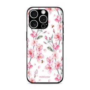 Lesklý kryt Mobiwear Glossy - Apple iPhone 15 Pro Max - G033G - Růžové květy