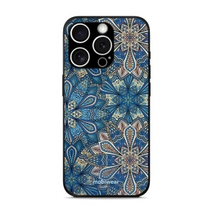 Lesklý kryt Mobiwear Glossy - Apple iPhone 15 Pro Max - G038G - Modré mandala květy
