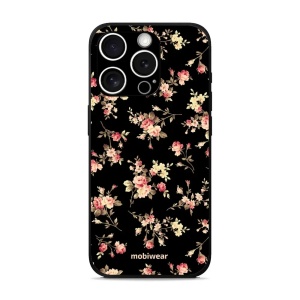 Lesklý kryt Mobiwear Glossy - Apple iPhone 15 Pro Max - G039G - Květy na černé
