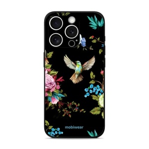 Lesklý kryt Mobiwear Glossy - Apple iPhone 15 Pro Max - G041G - Ptáček a květy