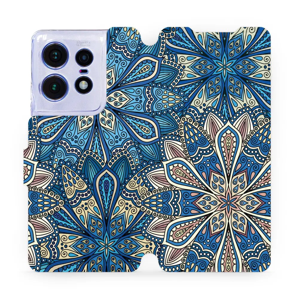 Flipové pouzdro Mobiwear - Motorola Edge 50 Pro - V108P Modré mandala květy