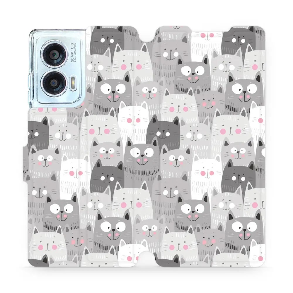 Flipové pouzdro Mobiwear - Motorola Edge 50 Fusion - M099P Kočičky