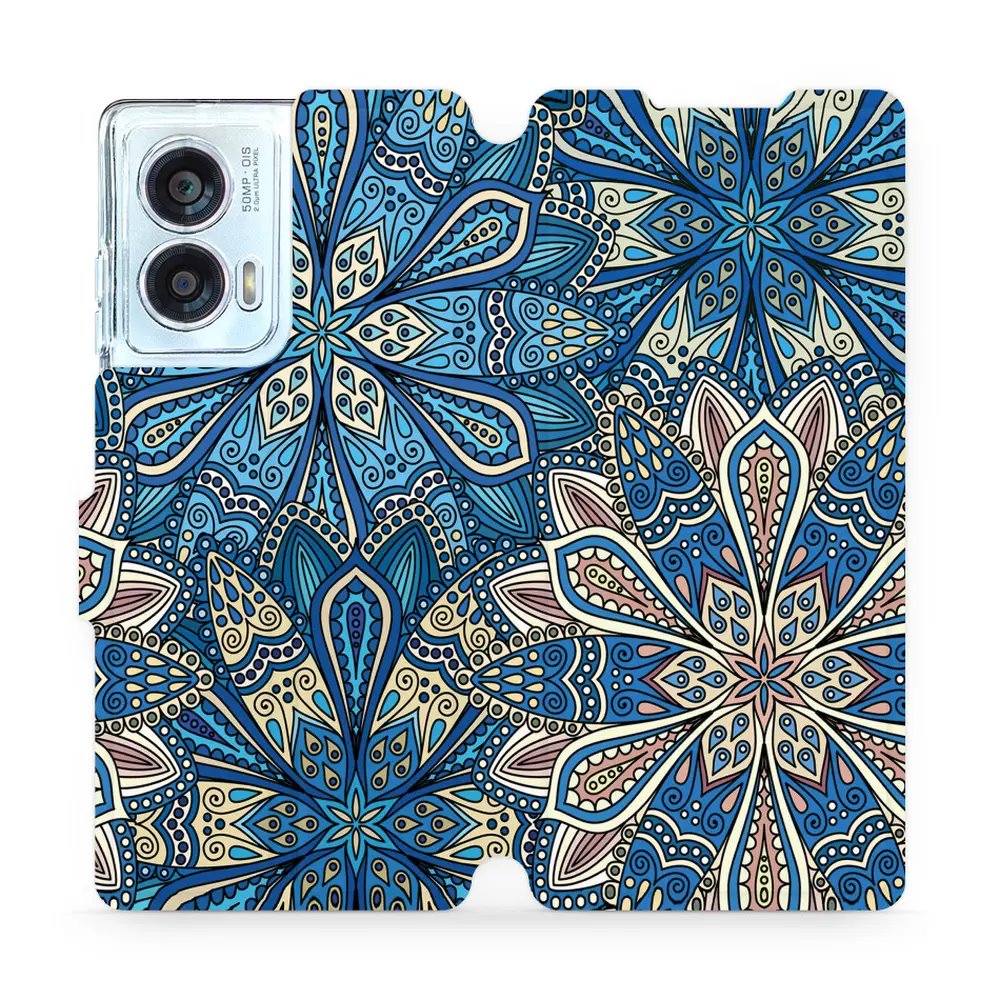 Flipové pouzdro Mobiwear - Motorola Edge 50 Fusion - V108P Modré mandala květy