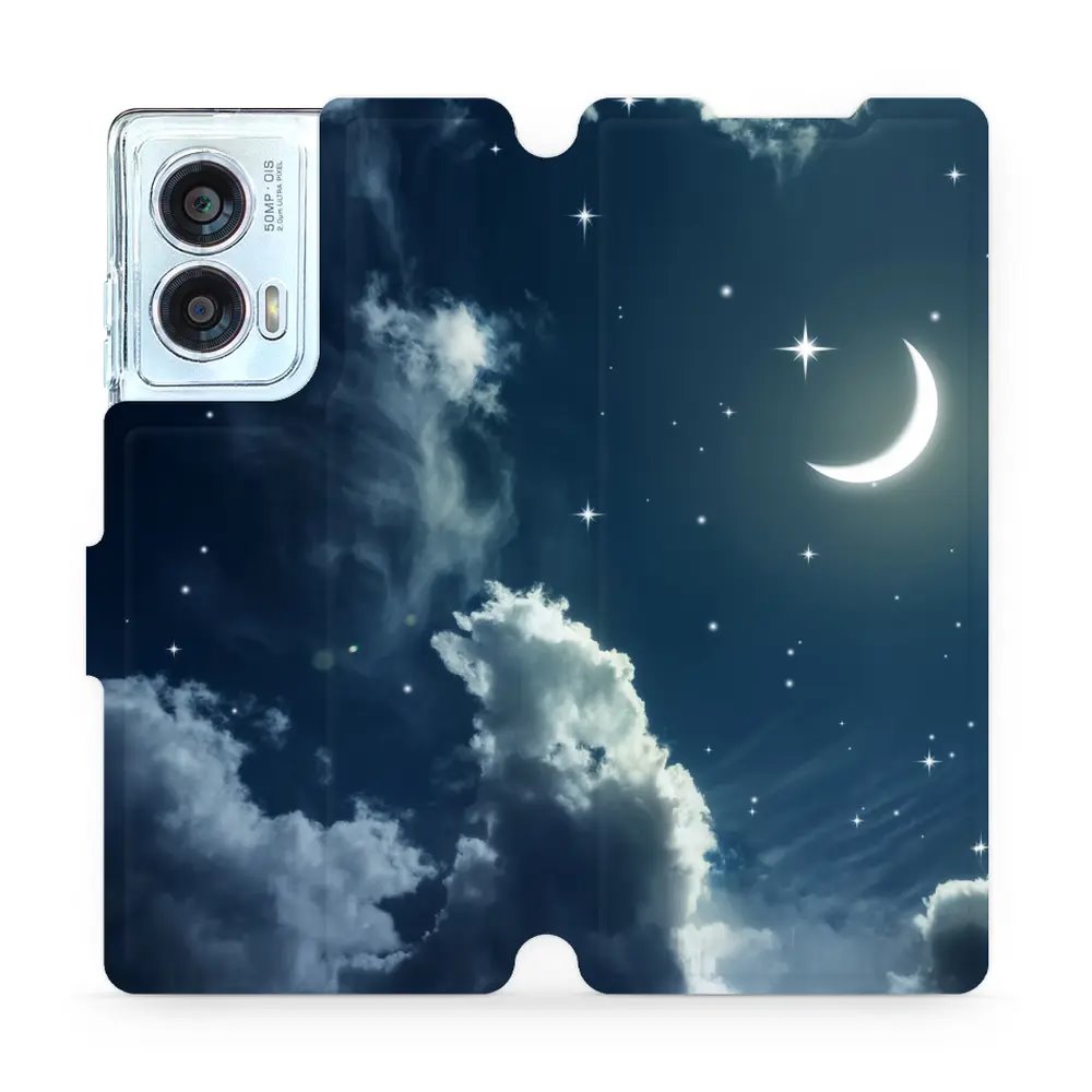 Flipové pouzdro Mobiwear - Motorola Edge 50 Fusion - V145P Noční obloha s měsícem