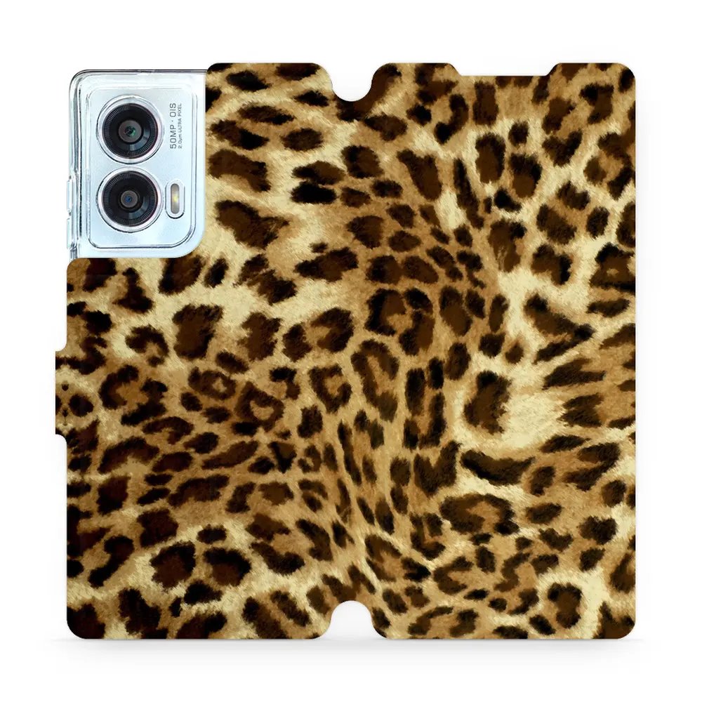 Flipové pouzdro Mobiwear - Motorola Edge 50 Fusion - VA33P Leopardí vzor