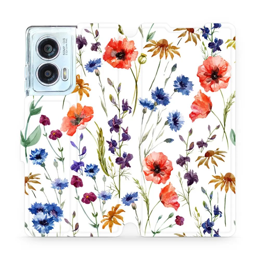 Flipové pouzdro Mobiwear - Motorola Edge 50 Fusion - MP04S Luční kvítí