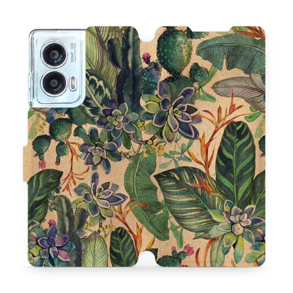 Flipové pouzdro Mobiwear - Motorola Edge 50 Fusion - VP05S Sukulenty