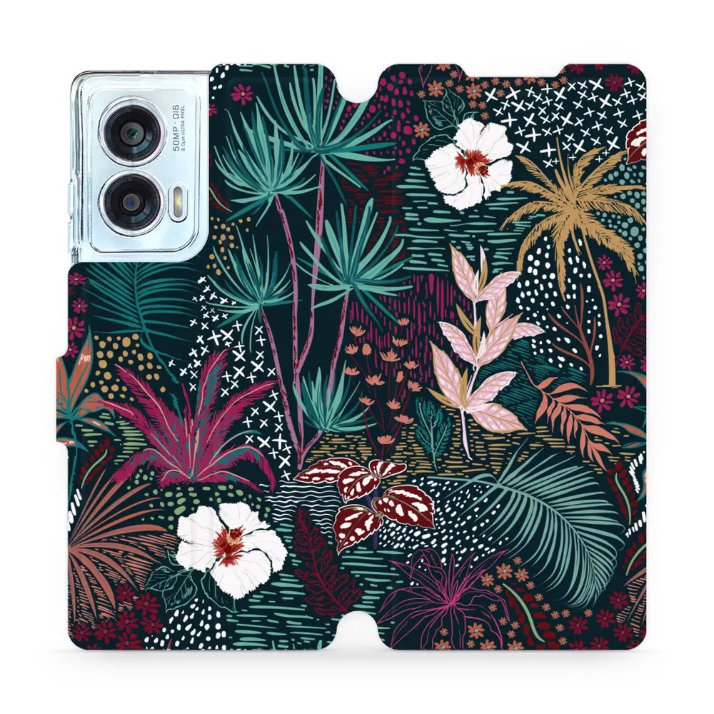 Flipové pouzdro Mobiwear - Motorola Edge 50 Fusion - VP13S Temná flóra