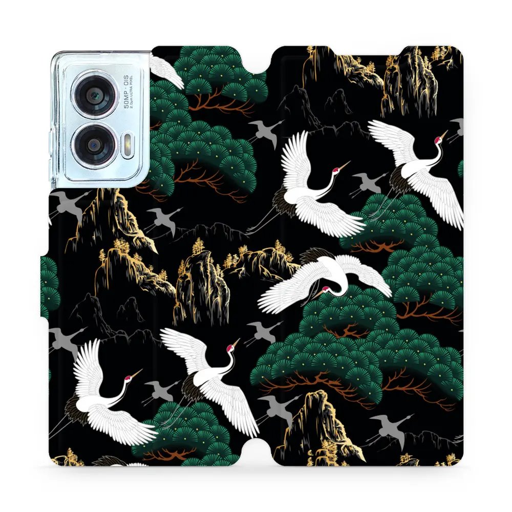 Flipové pouzdro Mobiwear - Motorola Edge 50 Fusion - VP16S Jeřábi