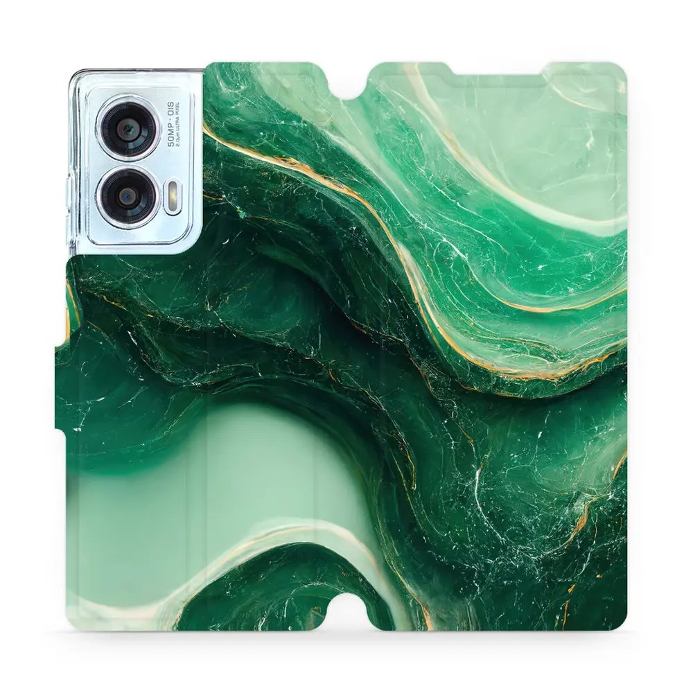 Flipové pouzdro Mobiwear - Motorola Edge 50 Fusion - VP38S Zelený mramor