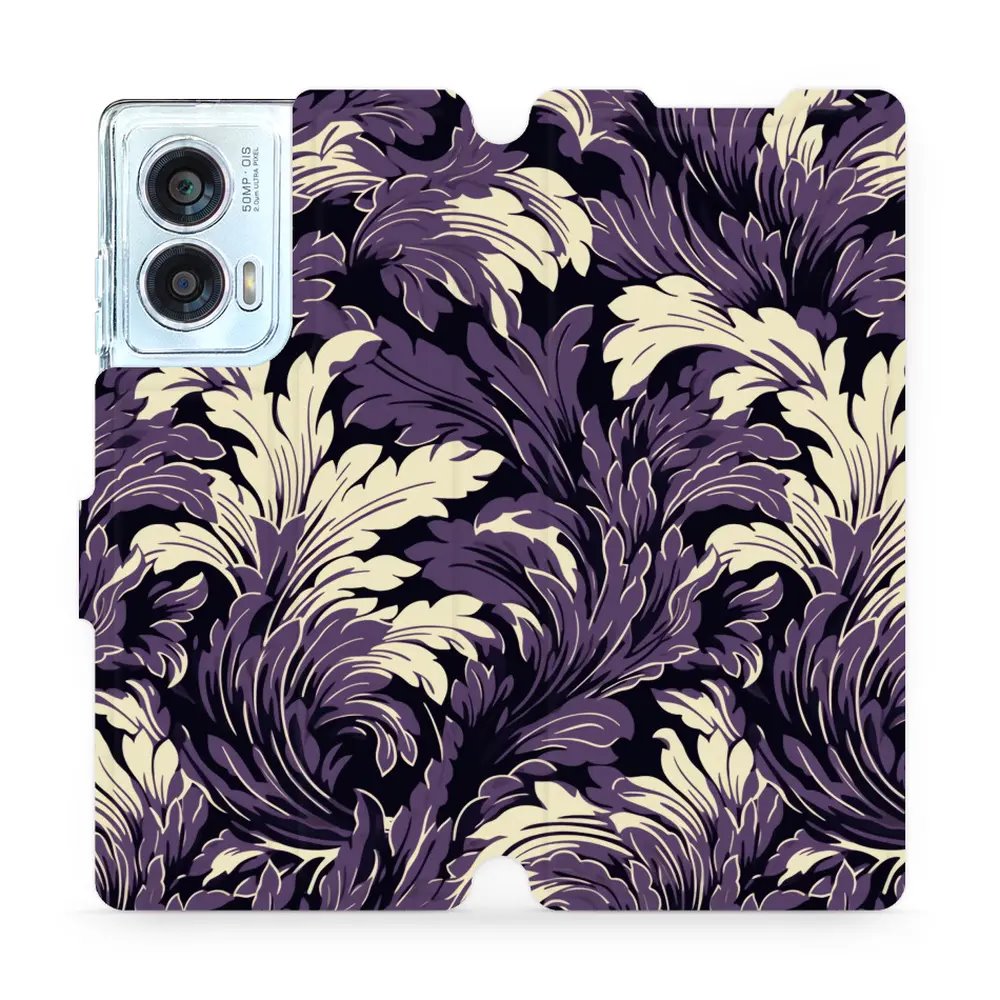 Flipové pouzdro Mobiwear - Motorola Edge 50 Fusion - VA46S Fialové rostliny