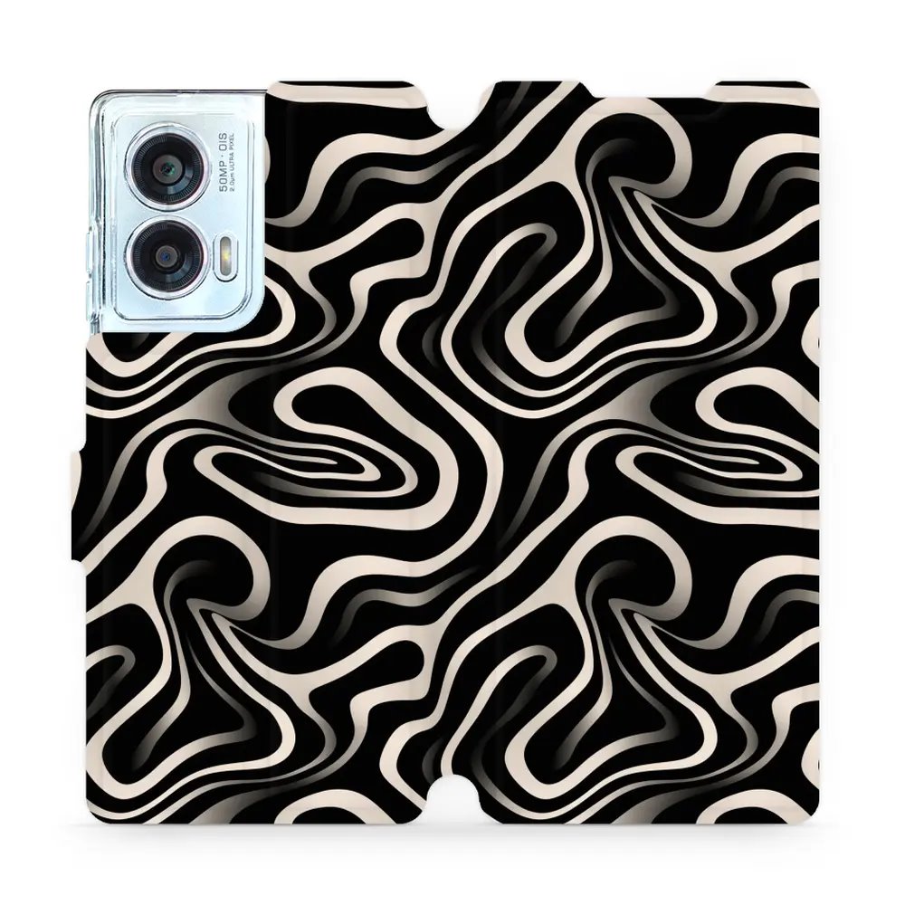 Flipové pouzdro Mobiwear - Motorola Edge 50 Fusion - VA63S Vlnky a linky